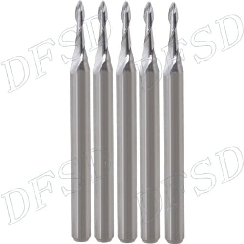 10pcs Carbide Ball Nose CNC Router Bit 6mm End Mills 1/8" Shank 1.5mm Blade