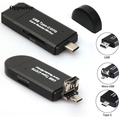 3 in 1 Card Reader Type C & Micro USB & USB to SD Micro SD TF Card Reader OTG Adapter Smart Memory Microsd Cardreader For iPad