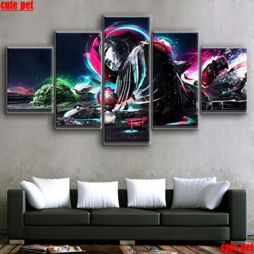 5PCS 5d Diamond Painting Religious buddha icon Diy art embroidery Cross Stitch home wall decoration inlaid diamond Kit mosaic