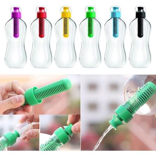 550ml Water Bobble Hydration Filter Bottle Portable Filtered Drinking Outdoor Bottle Activated Carbon Filter Replace Head Sports