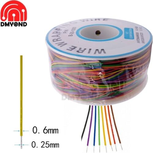 Colored Insulation PCB Aviation AWG30 Cable Line Circuit Board 0.25mm Tinned Copper PVC Insulation Welding Jumper Wrapping Wire