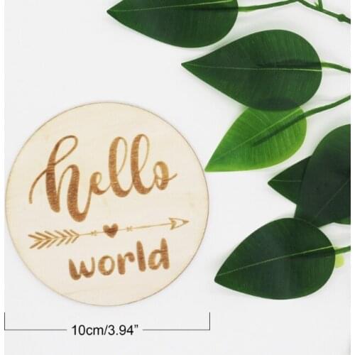 Handmade Baby Milestone Card Wood Infants Bathing Gift Newborn Photography Props GXMB