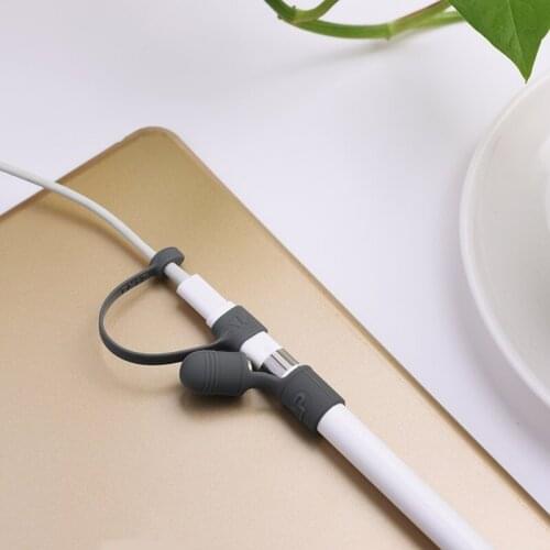 Cap Holder+Tip Cover+Lightning Cable Adapter Tether 3-Piece Kit For Apple Pencil