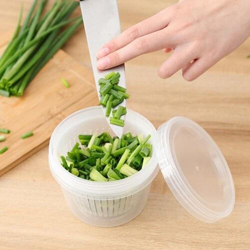 Home Food Refrigerator Draining Sealed Bowl Scallion Ginger Garlic Storage Box Kitchen Room Tableware For Kitchen Organizer