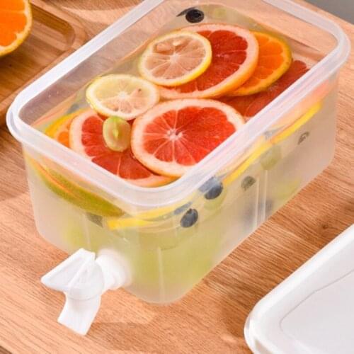 Ice Water Infuser Kettle With Faucet Drink Dispenser Fruit Teapot Summer Kitchen Refrigerator Lemon Juice Bucket