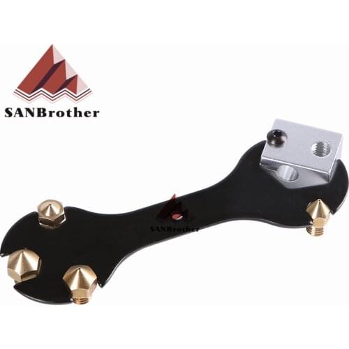 3D Printer Parts Tool 5 IN 1 Wrench Stay 5.7mm to 20.2mm Steel Spanner Multifunction Wrench Flat Spanner For E3D MK8 MK10 Nozzle