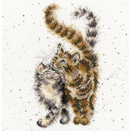 2021 Gold Collection Embroidery Feline Good Funny Cross Stitch Quotes with 100% Cotton Flosses & Free Shipping for Wall Decor