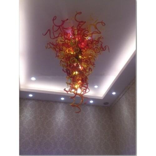 Red Christmas Decoration Lightings LED Hand Blown Glass Chandelier Lightings