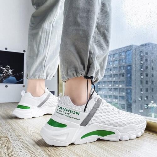 Men Sneakers Shoes Summer Leisure Sports Outdoor Breathable Mesh Summer Fashion Light Large Size Running Elastic Vulcanized Shoe