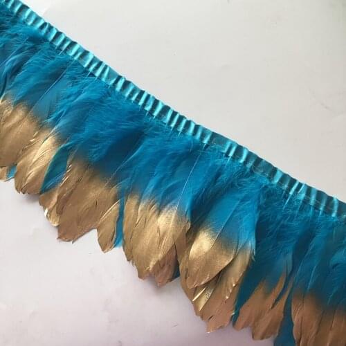 Real Goose Feather Trims 4 Meters Dyed Geese Feather Ribbons/15-20cm Fringes Goose Feathers Cloth Belts DIY Decorative 19 Colors