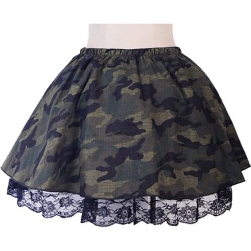 Summer military style Women above knee mini camouflage Casual Skirt Womens camo skirt Lace Halloween Costume Plus Size S-6XL