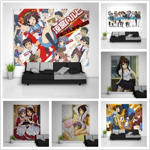 The Melancholy of Haruhi Suzumiya Nagato Yuki Suzumiya Tapestry Art Wall Hanging Sofa Table Bed Cover Home Decor Dorm Gift