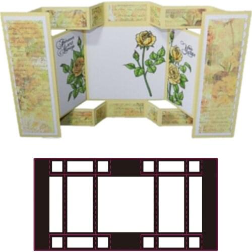 Forma de metal para álbum de fotos dobrável 3d, molde de aço luxuosa para scrapbooking diy, álbum de fotos, cartão de arte, cort