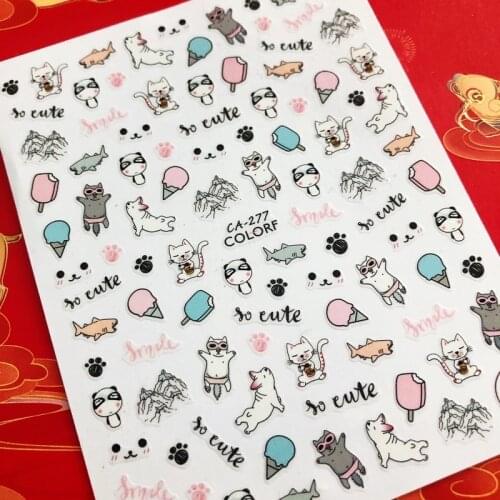 Cartoon image unicorn 3D Back glue Nail decal Nail sticker Nail decoration Nail art Nail tool Nail ornament