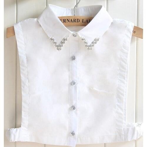 False Collar Apparel Accessaries High-grade Female Korean cotton half - length shirt fake collar Tops Collar Choker Necklace