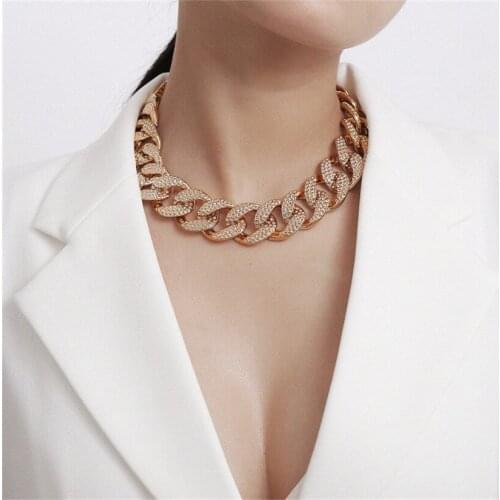2020 NEW Punk Choker Necklace Men Women Exaggerated Chunky Thick Chain Statement Necklace Collar Charm Fashion Jewelry Gifts