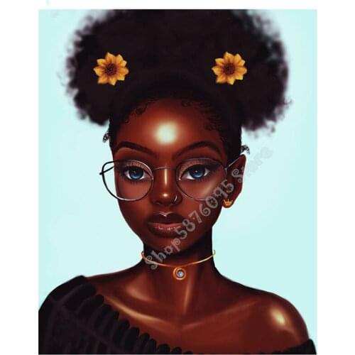 New 5D DIY Diamond Painting Full Square Round Drill Diamond embroidery African woman Mosaic Rhinestone Painting By Numbers T3423