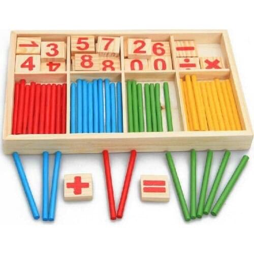 Okcu Gift Educational Baby Children Wooden Math Toys Intelligence Developer