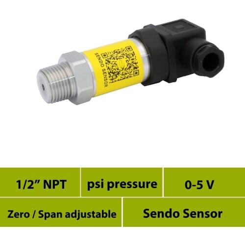 Pressure transmitter 0 5 v signal, for water, oil, fuel, gas, psi gauge pressure 100, 150, 200, 300, 2000, 3000, 4000, 1/2 NPT