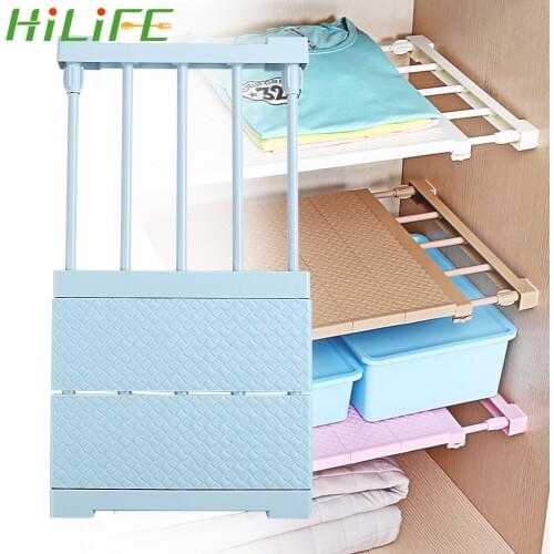 HILIFE Closet Storage Shelf Cabinet Holders Space Saving Wall Mounted Layered Partition Kitchen Rack Wardrobe Decorative Shelves