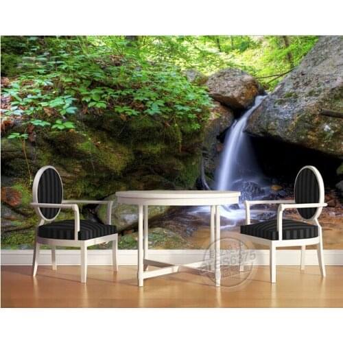 The latest 3D murals, de parede Papel, forest waterfall landscape . Living room, sofaTV background wall, bedroom wall paper