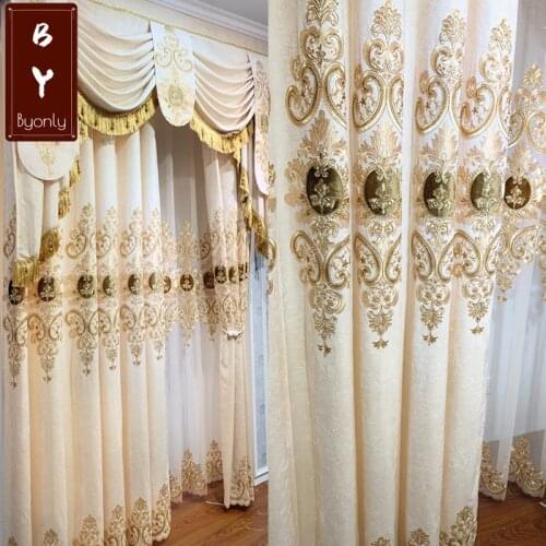 Luxury European Curtains for Living Room Velvet Curtains Sheer Gold Print High Shading Window Curtains for Dining Room Bedroom