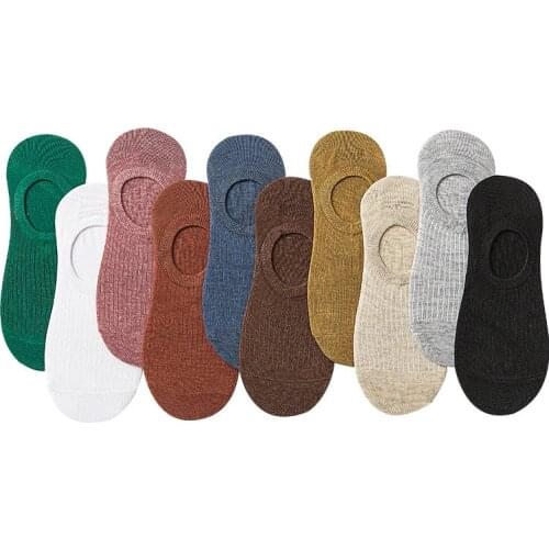 Spring Summer Solid Female Socks Candy color Fashion Wild Shallow Mouth girls Women Invisible Slipper Socks