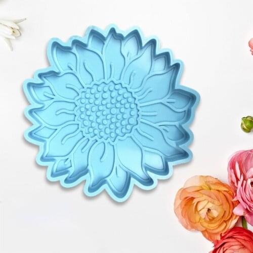 634D DIY Crafts Home Decoration Casting Tool Handcraft Sunflower Coaster Epoxy Resin Mold Cup Mat Pad Silicone Mould