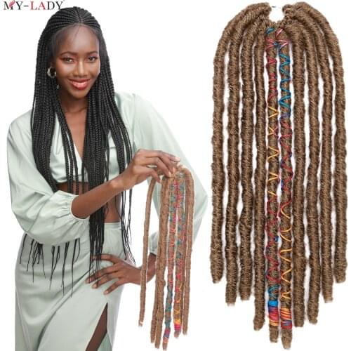 My-lady Synthetic 18inch 10Strands Faux Locs Crochet Hair Afro Dreadlock Braiding Hair Extension for Black Women Hair Braid Hook