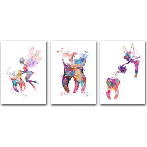 Dental Art Teeth Fairy Full square round 5D Diy Diamond Painting Dental Hygienist Canvas Paint by Numbers Home DecorationsZP-895