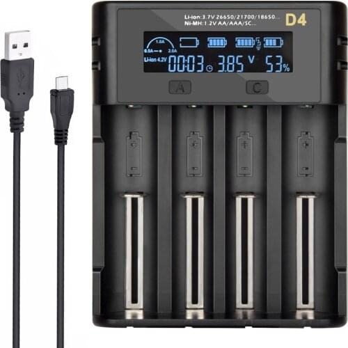 Smart 18650 Battery Charger Universal Rechargeable Battery Charging For AA AAA Lithium Li ion USB Batteries Charger 4 2 Slot