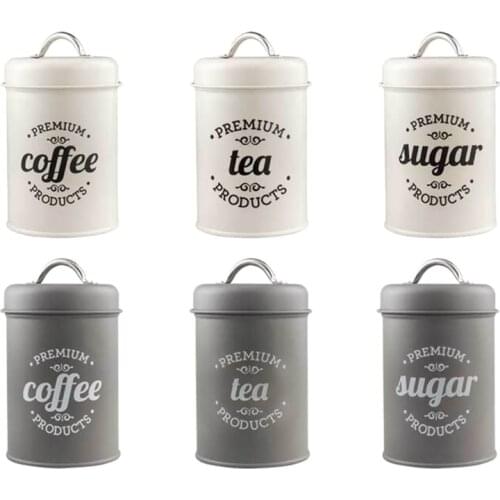 Vintage Wrought Iron Coffee Suger Tea Food Storage Container Sealed Cans Pots Cookie Packaging Case Sealing Jar