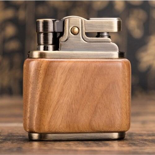 Vintage Kerosene Lighters Oil Gasoline Wood Lighter Grinding Wheels Brass Core Cigarette Lighter Gadget gasoline Fire gift