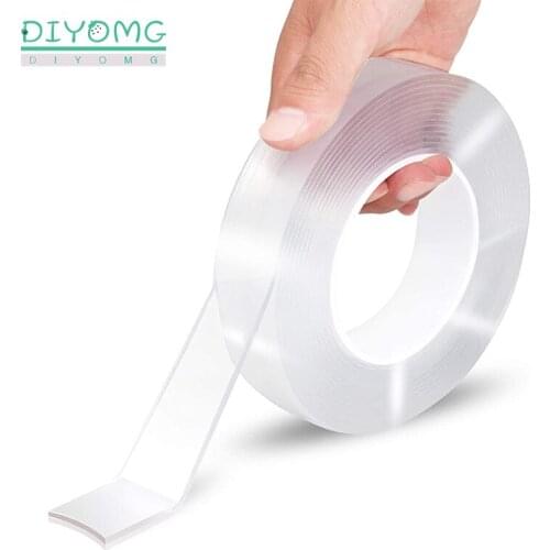 Waterproof Nano Double Sided Tape Transparent Tracsless Reusable Adhesive Tape Cleanable No Trace Invisible Home gekkotape Strip