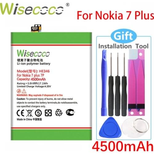 WISECOCO 4500mAh HE346 Battery For Nokia 7 Plus 7P N7P Phone In Stock High Quality Battery+Tracking Number