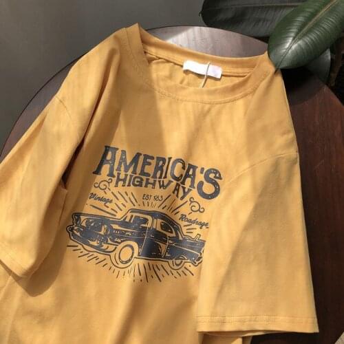 Women T-shirt Summer Clothes Short Sleeve Graffiti printing Tops Korean Fashion Tee Female Loose Round neck Tops 2021 y2k tops