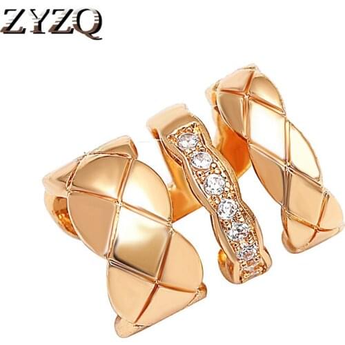 ZYZQ New Exaggeration Retro C-shaped Multilayer No holes Clip Earrings For Women Simple Temperament Earrings Party Jewelry