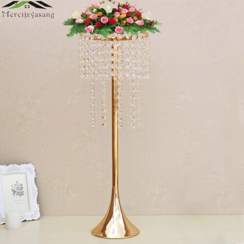 10PCS Wedding/Table Centerpieces Flower/Floor Vases Metal Road Lead White Flower Stand/Pot/Rack for Wedding/Party Decoration G08