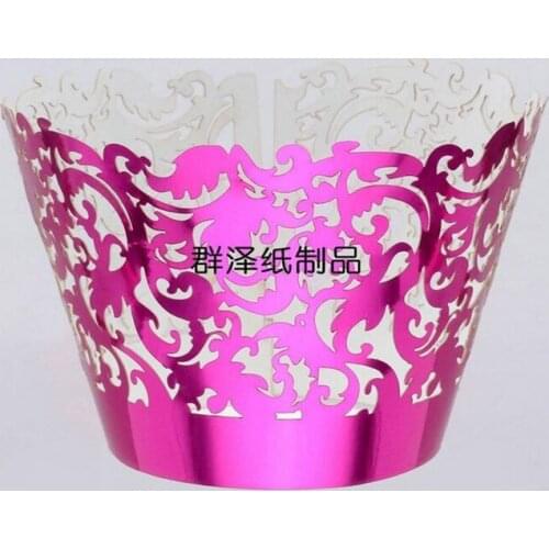 100PCS/LOT 7 Color Available Glossy Paper Made Gilsten Lace Cupcake Wrapper Cake Cup Decoration