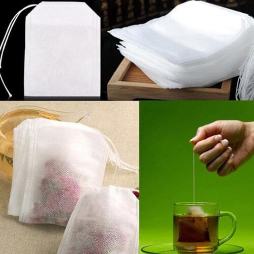 100Pcs Disposable Drawstring Scent Tea Bag Seal Filter Coffee Herb Spice Teabag NEW Free Drop Shipping