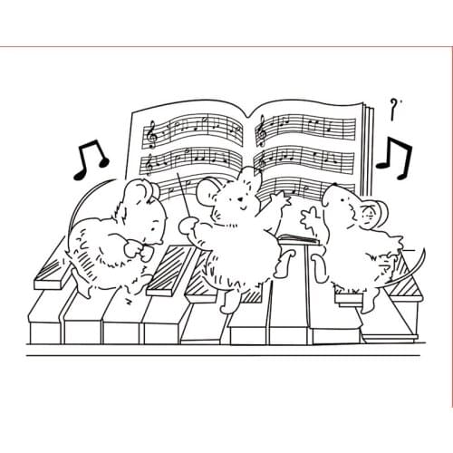 10x8 Three mice singing New Transparent Clear Rubber Stamp Sheet Cling Scrapbooking Photo Album PaperCard DIY Craft