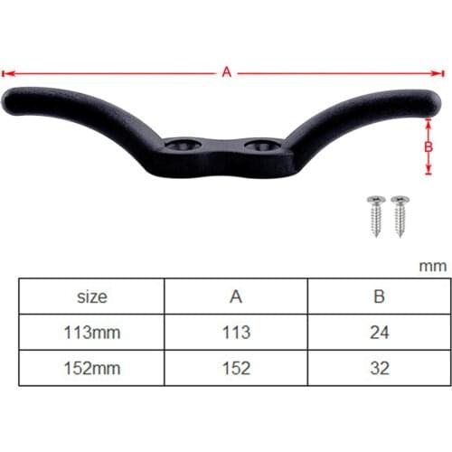 113mm/152mm Marine Grade Nylon Flagpole Rope Cleat w/ Hardware Mount Screw Boat Yacht Rope Cleat Accessories