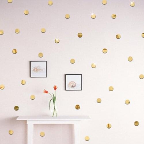 2/5cm 50/100pcs New Round Acrylic Mirror Wall Stickers Living Room Bedroom Decoration Background Mirror Stickers Home Decor