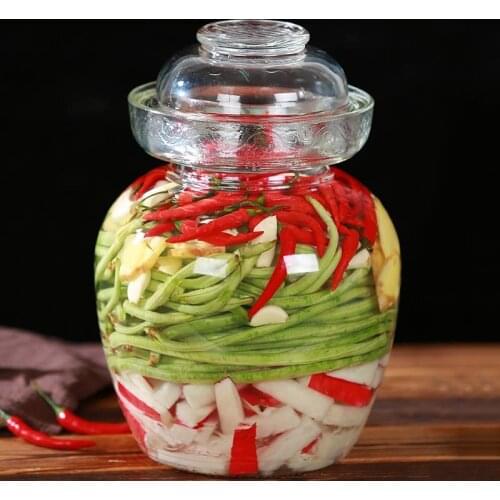 2500ml Sichuan Kimchi Jar Traditional Chinese Food Pickle Jars Thicken Transparent Glass Pickled Bottle for Pickling Container