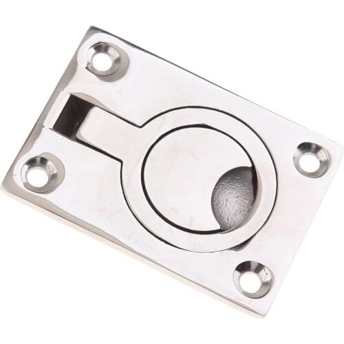 316 Stainless Steel Pull Flush Trap Door 63mm x 44mm Silver for Boat Marine
