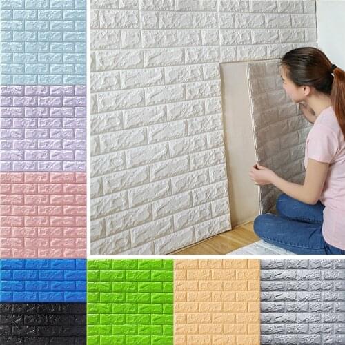 3D Wall Panel Stickers Brick Self-Adhesive Wallpaper Bedroom Living Room Home Decor Waterproof Kids Kitchen Bathroom TV Backdrop