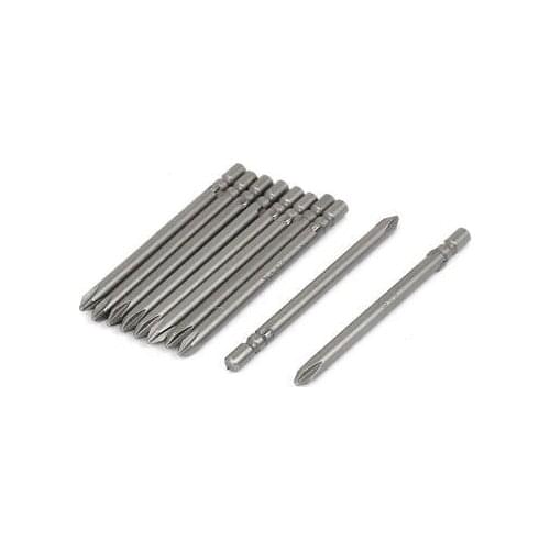 4mm PH2 Cross Head Round Shank Magnetic Phillips Screwdriver Bit 10pcs