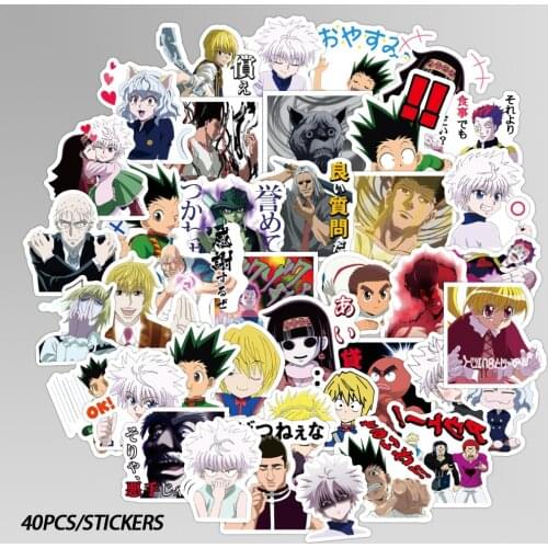 40pcs/pack Anime HUNTER X HUNTER Stickers Waterproof PVC Decal For Car Laptop Suitcase Skateboard Motorcycle For Kids Graffiti