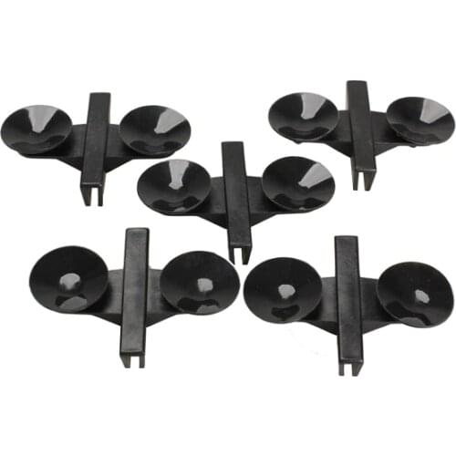 5x Black Plastic Divider Sheet Holder Suction Cups for Aquarium Fish Tank