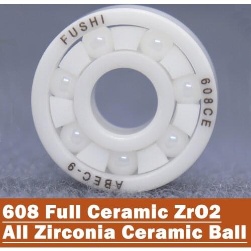 2PCS 608 Full Ceramic Bearing 8*22*7 mm ZrO2 Material 608CE 8x22x7mm All Zirconia Ceramic Ball Bearings